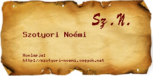 Szotyori Noémi névjegykártya